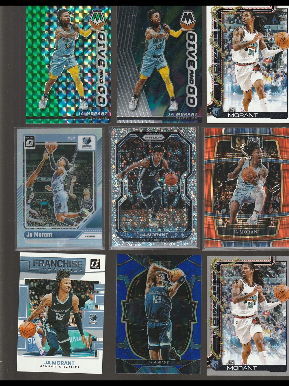 Ja Morant Basketball Card Lot - Blue/White/Black